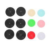 FRCOLOR 12 Pezzi Miniature Dischi in Materiale Simil-Disco per Casa delle Bambole Decorazioni Mini Nero e Accessori Realistici per Scenari Musicali e Micro Paesaggi Facili da Posizionare