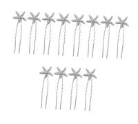 FRCOLOR 12 Pz Doppio tornante oceanico barrette hair pin bandane accessori per stella accessorio per per le donne fermagli per a stella fascia da sposa lega Silver