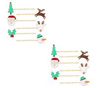 FRCOLOR 12 Pz Tornante di Natale fermagli per natalizi per bambini fermaglio per per bambini di natale barrette hair pin fermacapelli arredamento decorazioni natalizie lega