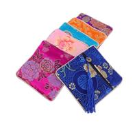 FRCOLOR 12pezzi Borsa Porta Monete Donna Stile Cinese Portafoglio Moda Con Design e Motivo Casual Per Credit Card e Oggetti Personali