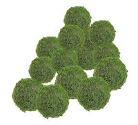 FRCOLOR 14 Pezzi Palle Decorative di Muschio Simulato Verde in Schiuma e Plastica, Riempitivo Facile da Organizzare per Centrotavola Moderno e Pastorale, per Soggiorno e Feste