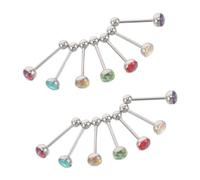 FRCOLOR 14 Pezzi Tongue Ring Studs Mermaid Fish Scale Pattern Metal Barbell Piercing Jewelry For Men Women Lightweight Straight Bars With Ball Ends For Daily Comfort And Unique Style