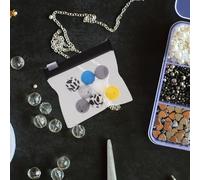 FRCOLOR 14 Sacchetti Porta Medicinali da Viaggio Riutilizzabili in EVA Trasparente Nero e Rosa 76X7 CM Organizer per Medicinali e Piccoli Accessori da Viaggio Chiusura a Zip per Uso