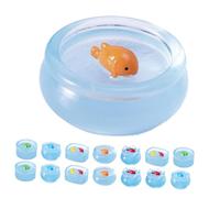 FRCOLOR 15 Miniature Glow In The Dark Resin Fish Bowls Luminous Dollhouse Decorations For Micro Landscapes Compact Aquarium Ornaments For Rooms And Fairy Gardens