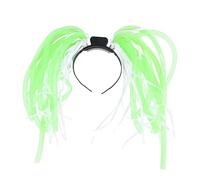 FRCOLOR 1pc copricapo per la sposa intrecciato fascia trecce parrucca fascia decorativa fascia incandescente dreads fascia luce incandescente dreads parrucca capelli noodle LED copricapo verde glitter