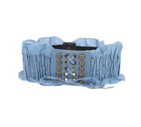 FRCOLOR 1pezzi Cintura Elastica in Macramè Cintura in Denim Versatile Accessorio Di Abbigliamento Comoda Design in Pizzo Elastico Alla Moda Ampia Semplice Femminile