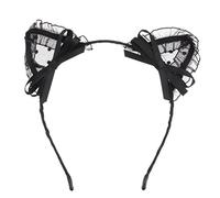FRCOLOR 1pezzi Copricapo Nero Orecchie Da Gatto Fascia Elegante Per Capelli Adorabile Decorazione Per Cosplay e Feste Accessorio Chic Per Abbigliamento