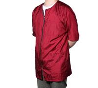 FRCOLOR 1pezzi Grembiule Da Parrucchiere Abito Da Lavoro Maniche Corte Mantello Resistente Rosso Tasche Anteriori Per Attrezzi Adatto Uso Professionale e Domestico