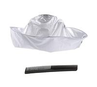 FRCOLOR 1pezzi Mantello Da Parrucchiere Per Taglio Capelli Tessuto Lavabile Sicuro e Resistente Con Tasca Raccoglitrice Capelli Per Uso Domestico e Salone Bianco