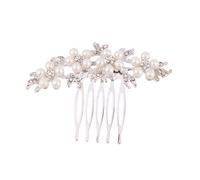 FRCOLOR 1pezzi Pettine Per Sposa Lega Con Perle Imitazione e Strass Accessorio Elegante Per Cerimonie e Occasioni Speciali