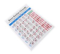 FRCOLOR 1pezzi Poster Accordi Basso Elettrico Resistente Guida Pratica Corde Schizzi Dita Per Principianti e Musicisti Esperti Tabella Didattica Chiara e Dettagliata Per Esercizi