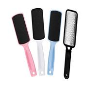 FRCOLOR 1pezzi Strumento Per Pedicure Due Facce Acciaio Inossidabile e Abrasiva Per Rimozione Calli e Dura Acciaio Nero Limi Abrasiva Bianco Rosa Azzurro