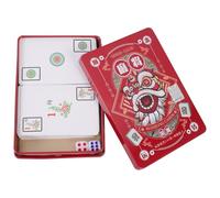 FRCOLOR 1set Carte Mahjong Cinesi in Plastificata Resistente Gioco Tradizionale Portatile per Viaggi Feste e Riunioni Carte Gioco da Tavolo Leggere e Facili da Trasportare
