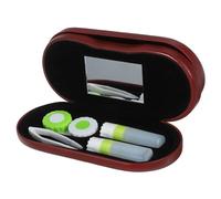 FRCOLOR 1set Custodia Per Occhiali Professionale e Portatile Doppio Pu e Resistente Per Viaggi e Uso Domestico Con Accessori Inclusi Come Pinzette
