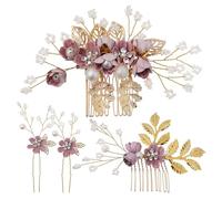 FRCOLOR 1set Fermagli Per Da Sposa Fiore Con Perle e Strass Decorativo Per Matrimonio Cerimonie e Occasioni Speciali Accessori Eleganti Per Donne e Ragazze