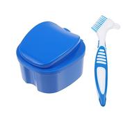 FRCOLOR 1set Porta Dentiera Compatto Scatola Per Dentiere Portatile Viaggi e Conservazione Apparecchi Dentarie Colore Blu