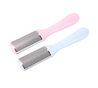 FRCOLOR 2 attrezzi per piedi, grattugia, raschietto per piedi, con rosa, per tallone, per la pelle morta, spatola in metallo, in acciaio inox