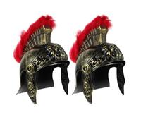 FRCOLOR 2 Elmi Romani, Elmo da Soldato Romano Antico con Pennacchio, Cappello da Cavaliere Greco Medievale, Accessorio per Costume.