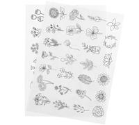 FRCOLOR 2 Fogli di Stencil da Ricamo Idrosolubile Non Tessuto 15x21 Cm, Modelli di Trasferimento per Ricamo a Mano e Macchina, Accessori per Decorazione e Riparazione Abbigliamento