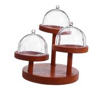 FRCOLOR 2 Impostati Realistic Fruit And Dessert Rack With Dome Cover For Dollhouse Kitchen And Tea Party Scenes