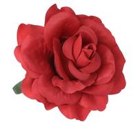 2 in 1 grande fiore artificiale del fiore della clip di capelli del pettine capelli del fiore spilla per le donne Party (rosso opaco)