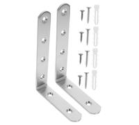 FRCOLOR 2 Kit Staffe Angolari per Mobili Ribaltamento Fissaggio per Librerie e Armadi Supporti Parete per Protezione e Animali Facile Installazione Spessore