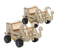 FRCOLOR 2 Kit Stem Auto in Legno Controllo Vocale con Sensore Sonoro Avanzato Educativo Diy per Adatto per Interni Ed Esterni Esperimenti Scientifici e Apprendimento Pratico