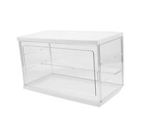 FRCOLOR 2 Mini Figures Display Storage Box Acrylic Collectable Toys Case With Divider Stackable Dustproof Display Shelf For Model Collectibles