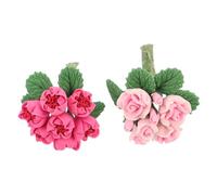 FRCOLOR 2 Miniature Dollhouse Flowers Small Lightweight Floral Bouquets For Crafts And Micro Landscape Decoration For Dollhouse Furniture And Garden Scenes