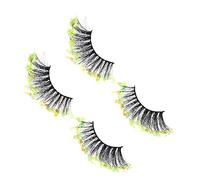 FRCOLOR 2 Paia Ciglia Finte Falso Ciglia Glitterate Colorate Extension Ciglia Con Paillettes Impostore Accessori Per L'estensione Delle Ciglia Di Moda Esile Duo Aspetto Animale Domestico