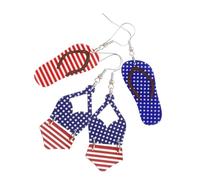 FRCOLOR 2 Paia Orecchini Per Pantofole Da Bagno Orecchino Placcato Orecchini Pendenti Orecchini Patriottici Quarto Di Orecchini Di Luglio Per Le Donne Orecchini Carini Argento