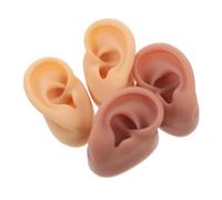 FRCOLOR 2 Paia Silicone Ear Model Soft Flexible Fake Ear Molds For Piercing Practice Jewelry Display Realistic Silicone Body Parts For Training And Retail
