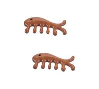 FRCOLOR 2 pettini massaggianti a forma di pesce guasha massaggiatore portatile in legno pettine per cuoio capelluto guasha-tool pettine massaggiante portatile comodo Gua Sha