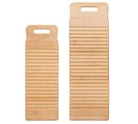 FRCOLOR 2 Pezzi Asse per Lavare i Panni in Bambù Design Appendibile, Mini Lavatoio Portatile Beige, per Tovaglie e Abbigliamento Ragazzo Ragazza, Uso Domestico in Viaggio