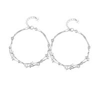 FRCOLOR 2 Pezzi Bracciale in Argento Sterling Braccialetti Da Donna Con Perline D'oro Braccialetti Alla Moda Braccialetti Turchese Per Le Donne Jewerly Gioielli Silver Plastica Ramata