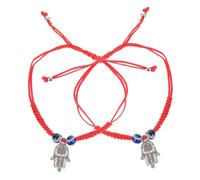 FRCOLOR 2 Pezzi Bracciale Malvagio Braccialetto Di Corda Bracciali Braccialetti Di Corda Donne Braccialetto Degli Occhi Diabolici Braccialetto Del Malocchio Da Donna Rosso Perle Di