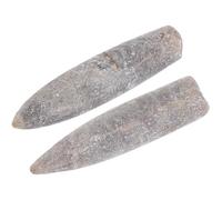 FRCOLOR 2 Pezzi Campione Naturale di Belemnite 5-6 CM in Minerale Durevole per Insegnamento di Geologia e Paleontologia Ornamento Esemplare Didattico per Collezionisti e Uso Educativo
