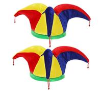 FRCOLOR 2 Pezzi Cappello Clown Divertente con Accessorio Cosplay Giullare Leggero e Resistente Adatta per Adulti e Adolescenti per Halloween e Feste