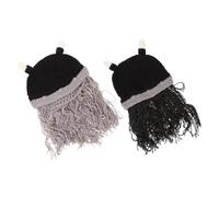 FRCOLOR 2 Pezzi Cappello Viking con Lunga in Maglia Accessorio Cosplay per Feste Decorazione Vichinga Unisex per e Halloween