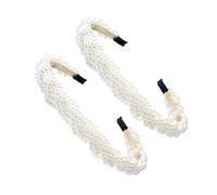 FRCOLOR 2 pezzi Cerchietti Per Capelli Sposa con Perle Finte Bianche Intrecciate Fasce Leggere ed Eleganti per Donna e Ragazza Accessori Capelli Raffinati per Matrimoni e Occasioni