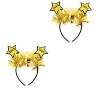 FRCOLOR 2 Pezzi Cerchietto Capodanno Numeri Stelle Glitter Oro | Accessorio Festa per Famiglie e Amici, Feltro e Plastica, per Carnevale e Primo Giorno Dell'anno