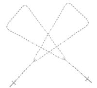 FRCOLOR 2 Pezzi Ciondoli Per Collana Con Disegno a Croce Religioso Colorato Comunione Perline Piccolo Perlina Primo Collana Cattolica Rosario Gotico Uomini Santo Resina Bianca