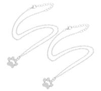 FRCOLOR 2 Pezzi Collana Zampa di Gatto in Lega Argento, Ricordo Speciale | Gioiello Sentimentale dal Design Elegante, Resistente allo Scolorimento, Regalo per Amanti dei Gatti e Occasioni Speciali