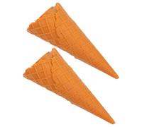 FRCOLOR 2 Pezzi Cono Gelato Artificiale Realistico in Pvc Riutilizzabile e Facile da Usare per Decorazione Negozio Dessert e Riunioni di Famiglia