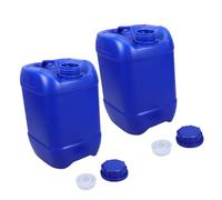 FRCOLOR 2 Pezzi Contenitore per Liquidi Riutilizzabile da 5l in Plastico Blu con Coperchio e Manico, Struttura Impilabile per Attività All'aperto e Stoccaggio Sicuro