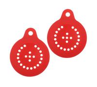 FRCOLOR 2 Pezzi Coperchio in Silicone Rosso per Contenitori e Ciotole con 23 Fori per Popcorn, Conserva la Freschezza, Adatto per Microonde come Sostituto per Barattoli
