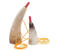 FRCOLOR 2 Pezzi Corno da Guerra Viking in Corno di Bue Medievale Strumento Fiato per Feste di Halloween Cosplay Pirata e Festival con Design Autentico e Facile da Suonare