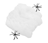 FRCOLOR 2 Pezzi Decorazioni in Cotone e Plastica Luminosa Ragnatela Bianca Halloween con Ragni e Decorazioni Fai da Te per Stanze Infestate per Finestre