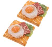 FRCOLOR 2 pezzi di cibo finto: pane finto realistico - toast artificiale - fritto - modelli di cibo di simulazione per cucina, panetteria, esposizione, caffetteria, decorazione, fotografia