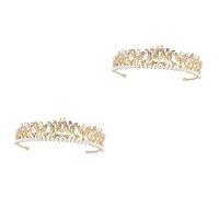 FRCOLOR 2 Pezzi Di Corone Di Fiori Da Sposa Di Strass Lega Foglia Accessorio Per Da Sposa Copricapo